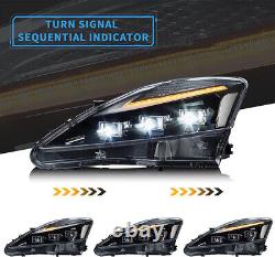 Projector LED Headlights For 2006-2014 Lexus IS250 IS350 ISF with Blue DRL Startup