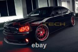 RED LED Headlight Fog Halo Rings Kit for Dodge Charger 05-10