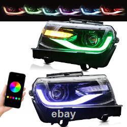 RGB DRL LED Headlights For 2014-15 Chevrolet Camaro LS LT SS ZL1 Z/28 Sequential