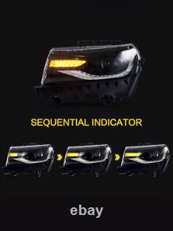 RGB DRL LED Headlights For 2014-15 Chevrolet Camaro LS LT SS ZL1 Z/28 Sequential