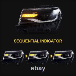 RGB DRL LED Headlights For 2014-15 Chevrolet Camaro LS LT SS ZL1 Z/28 Sequential