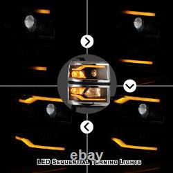 Sequential Projector Headlights For 2014-2015 Chevy Silverado LED DRL Light Bar