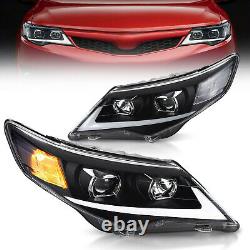 Set of 2 LED DRL Projector Headlights Front Lamps For 2012-2014 Toyota Camry