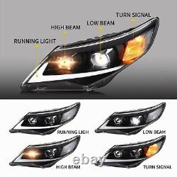 Set of 2 LED DRL Projector Headlights Front Lamps For 2012-2014 Toyota Camry