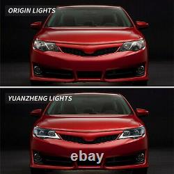 Set of 2 LED DRL Projector Headlights Front Lamps For 2012-2014 Toyota Camry