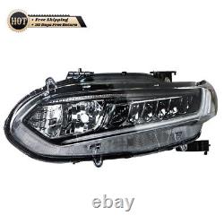 Silscvtt Left Headlight For 2018-2020 Honda Accord Halogen+LED DRL Chrome Clear