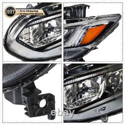 Silscvtt Left Headlight For 2018-2020 Honda Accord Halogen+LED DRL Chrome Clear