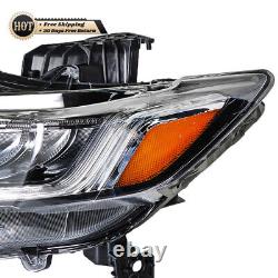 Silscvtt Left Headlight For 2018-2020 Honda Accord Halogen+LED DRL Chrome Clear