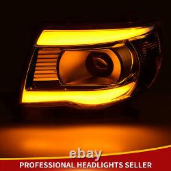 Switchback Sequential LED DRL Projector Headlights For 2005-2011 Toyota Tacoma