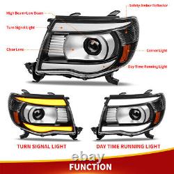 Switchback Sequential LED DRL Projector Headlights For 2005-2011 Toyota Tacoma