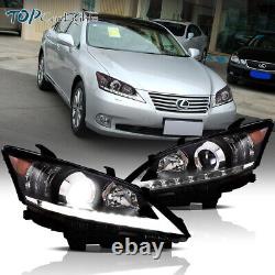 VLAND 1Pair LED Headlights For 2010-2012 Lexus ES350 Front Lamps Black Housing