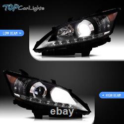 VLAND 1Pair LED Headlights For 2010-2012 Lexus ES350 Front Lamps Black Housing