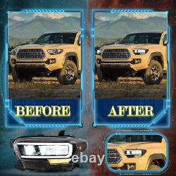 VLAND Full LED Headlights Amber Reflector DRL For 2016-2023 Toyota Tacoma Pair