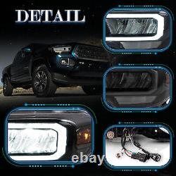 VLAND Full LED Headlights Amber Reflector DRL For 2016-2023 Toyota Tacoma Pair