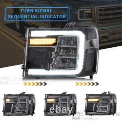 VLAND Full LED Headlights For 2007-2013 GMC Sierra 1500 2500HD 3500HD with Dynamic