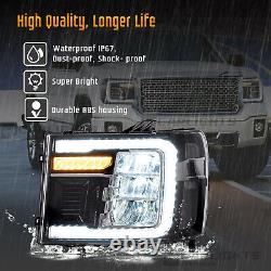 VLAND Full LED Headlights For 2007-2013 GMC Sierra 1500 2500HD 3500HD with Dynamic