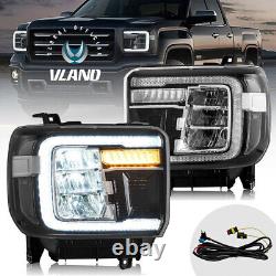 VLAND Full LED Headlights For 2014-2018 GMC Sierra 1500 2500HD 3500HD 2015-2019