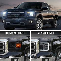 VLAND Full LED Headlights For 2014-2018 GMC Sierra 1500 2500HD 3500HD 2015-2019