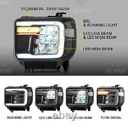 VLAND Full LED Headlights For 2014-2018 GMC Sierra 1500 2500HD 3500HD 2015-2019