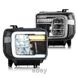 VLAND Full LED Headlights For 2014-2018 GMC Sierra 1500 2500HD 3500HD 2015-2019