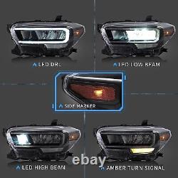 VLAND Full LED Reflector Headlights WithDRL For 2016-21 Toyota Tacoma Front Lamps