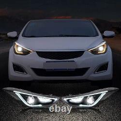 VLAND LED DRL Headlights+Bulbs For Hyundai Elantra 2011-2015 Sedan 2013-14 Coupe