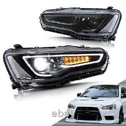 VLAND LED Headlights Audi Style For 2008-2017 Mitsubishi Lancer /Evo X Pair