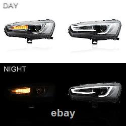 VLAND LED Headlights Audi Style For 2008-2017 Mitsubishi Lancer /Evo X Pair