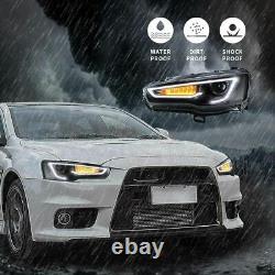 VLAND LED Headlights Audi Style For 2008-2017 Mitsubishi Lancer /Evo X Pair