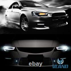 VLAND LED Headlights Audi Style For 2008-2017 Mitsubishi Lancer /Evo X Pair