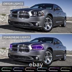 VLAND Multi-Color LED Headlights+D2H HID Bulbs For Dodge Charger 2011-2014