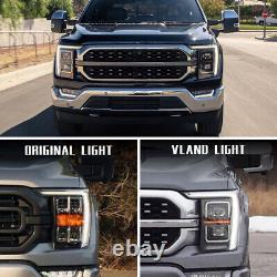 VLAND Pair LED DRL Projector Headlights For Ford F-150 Pickup 14th Gen 2021-2023