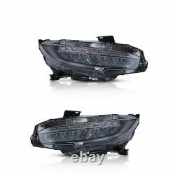 VLAND Pair LED Headlights For 2016-2021 Honda Civic With Sequential Turn Signal