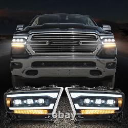 VLAND Pair LED Projector Headlights For Dodge Ram 1500 2019-2022 Plug and Play