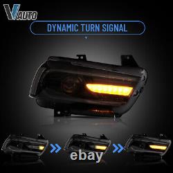 VLAND RGB LED Headlights For Dodge Charger 2011-2014 RGB DRL Head Lamps A Pair