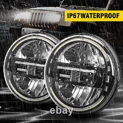 07-18 Pour Jeep Wrangler JK Phares LED Noirs 7+4 Feux de Brouillard+Clignotants Combo