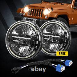 07-18 Pour Jeep Wrangler JK Phares LED Noirs 7+4 Feux de Brouillard+Clignotants Combo