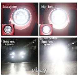 07-18 Pour Jeep Wrangler JK Phares LED Noirs 7+4 Feux de Brouillard+Clignotants Combo