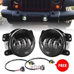 07-18 Pour Jeep Wrangler JK Phares LED Noirs 7+4 Feux de Brouillard+Clignotants Combo