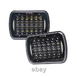 4PCS COMBO pour Jeep Wrangler YJ 1987 à 1995 Feux arrière X et Phares à LED 5X7