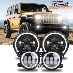 7 Pouces LED Phares Antibrouillard Clignotants Combo Pour Jeep Liberty 2003-2007