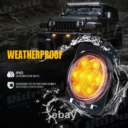 7 phares à LED Halo brouillard tour fender lampe feux arrière pour Jeep Wrangler JK JKU