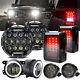 7 Pouces Led Phares Brouillard Feu Arrière Combo Pour Jeep Wrangler Jk Jku 07-17