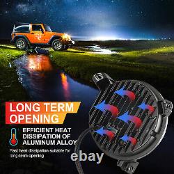 9 phares à LED Halo RGB + combo de feux de brouillard pour Jeep Wrangler JL JLU Gladiator