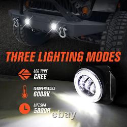 9 phares à LED Halo RGB + combo de feux de brouillard pour Jeep Wrangler JL JLU Gladiator