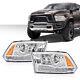 Adapté Pour Dodge Ram 1500 2500 3500 2009-2018 Phares Projecteurs Chromés Avec Led Drl