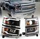 Bandes De Led Drl Phares Projecteurs Chromés Pour Paire De 2014-15 Chevy Silverado 1500