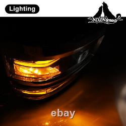 Bandes de LED DRL Phares projecteurs chromés pour paire de 2014-15 Chevy Silverado 1500