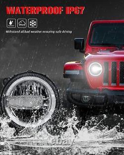 Combo de phares antibrouillard à 9 LED pour Jeep Wrangler JL Gladiator JT 2018-2023