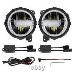 Combo de phares antibrouillard à 9 LED pour Jeep Wrangler JL Gladiator JT 2018-2023